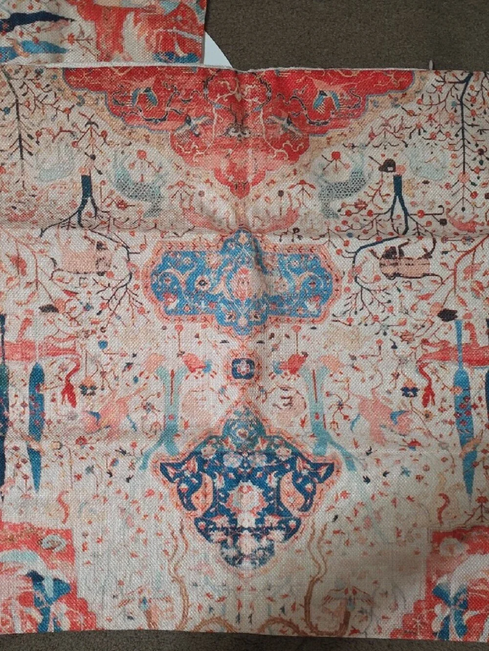 Decorative Coral and Blue Printed Pilliow Covers of 2